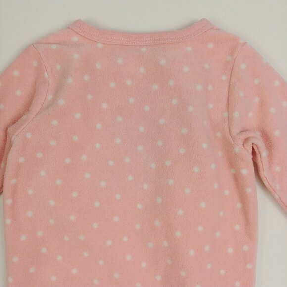 Pekkle Sleepy Fox Polka Dot Footed Fleece Side Zip-Up Pajama 3 Months - Picture 8 of 13